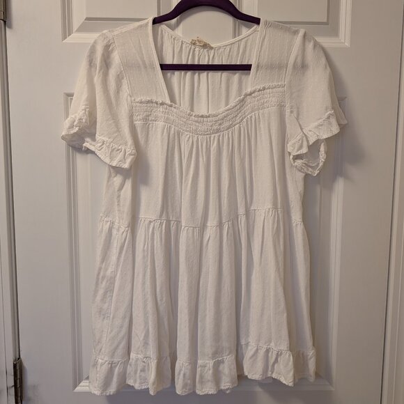 Women's White Jane and Delancey Light Flowy Layered Blouse Large - Picture 1 of 8